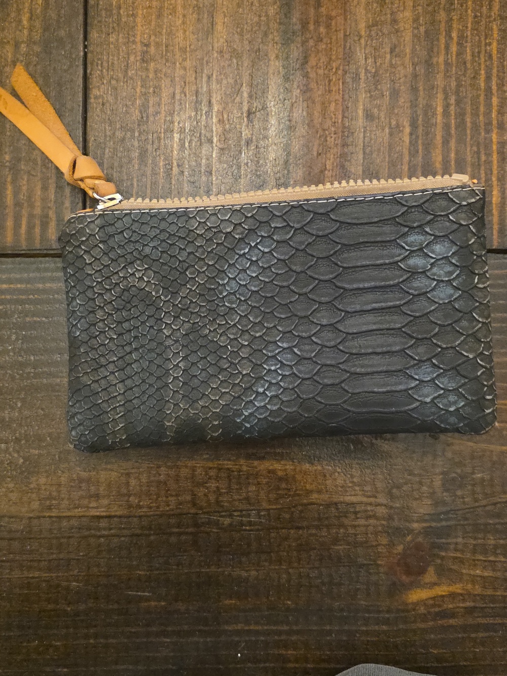 Blue Snake-Texture Consuela Tote Bag And Wallet - Picture 7 of 9